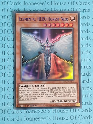 Elemental HERO Honest Neos LDS3-EN102 Ultra Rare Yu-Gi-Oh Card 1st Edit Blue New-image