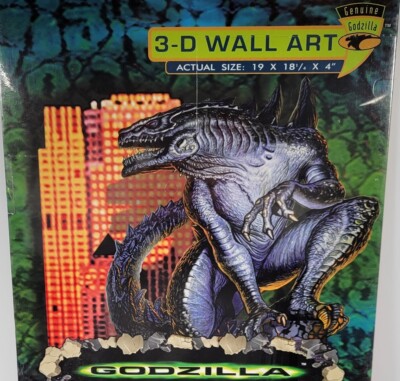 VTG Genuine Godzilla Movie 3-D Wall Art Fold Out 19
