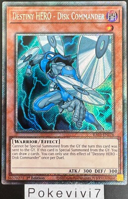 YU-GI-OH! Card DESTINY HERO - DISK COMMANDER RA03-EN176 PSR NEW-image