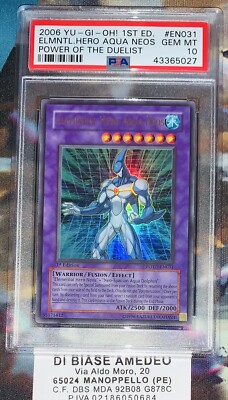 💎PSA 10 ELEMENTAL HERO AQUA NEOS POTD-EN031 1st FIRST EDITION POWER OF DUELIST-image