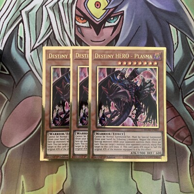 MGED-EN007 x3 Destiny HERO - Plasma Gold Rare Excellent Condition Yugioh-image