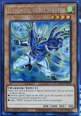 Yugioh Elemental Hero Stratos Ultra Rare NM 1st Edition Alternate Art (Silver)-image