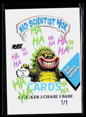 Mad Scientist 40K GPK Spoof ~ ERROR TRUE 1/1 ~ Joker Godzilla Wrapper Art-image