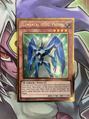 PGL2-EN072 Elemental Hero Prisma Gold Rare 1st Edition NM Yugioh Card-image