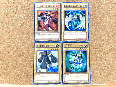 Yugioh Japanese Elemental HERO Sparkman etc Common 4Cards Set USED-image