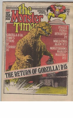 THE MONSTER TIMES #35-JUL. 1974-GODZILLA POSTER & ARTICLE-JACK KIRBY ART-VG+-image