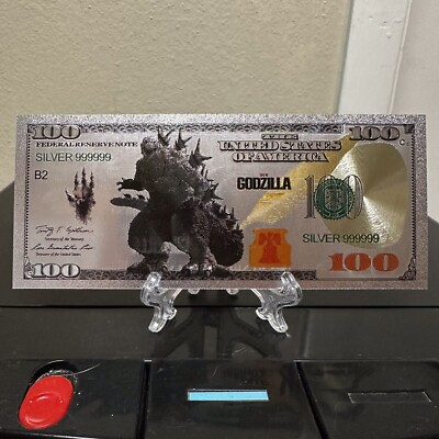 Silver Foil Plated Godzilla Banknote Collectible-image