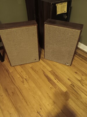 Vintage The Fisher KS-1 Mid Century Modern Woofer Floor Speakers (Walnut Bodies)-image