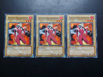 Yugioh - Elemental Hero Burstinatrix TLM-EN002 Common Playset x3-image
