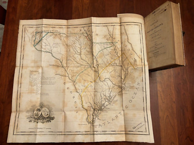INSCRIBED 1809 History South Carolina by Ramsay, 2 Large Folding MAPS Charleston-image