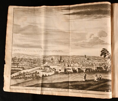 1715 Ducatus Leodiensis Ralph Thoresby Topography York Leeds Folding Map Illus-image