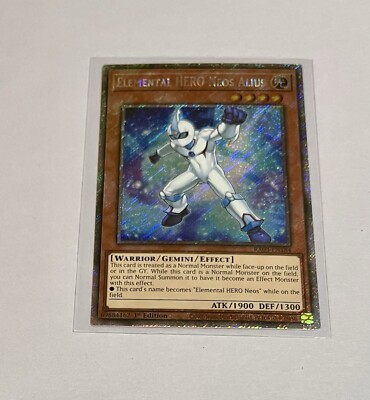Yu-Gi-Oh! Elemental HERO Neos Alius #RA03-EN184 Platinum Secret Rare 1st Ed (NM)-image