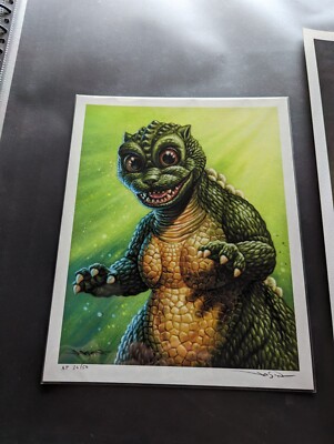 Jason Edmiston Godzilla Print Set Burning, Millenium, and Little Godzilla-image