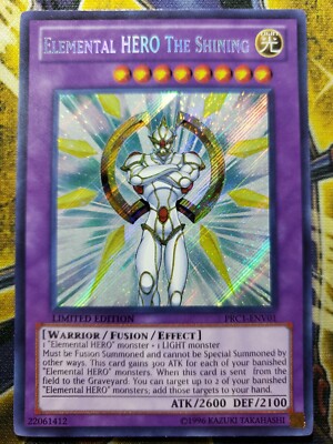 YUGIOH ELEMENTAL HERO THE SHINING PRC1-ENV01 SECRET LIMITED EDITION NM-image