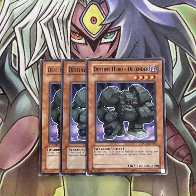 POTD-EN013 x3 Destiny Hero - Defender Common Excellent Condition Yugioh-image