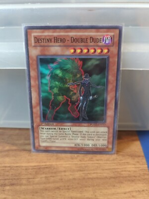POTD-EN012 Destiny Hero - Double Dude Super Rare UNL Edition Yugioh Card-image