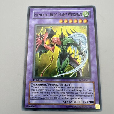 Yu Gi Oh Elemental HERO Flame Wingman Unlimited Ed DPI-EN010 Super Rare T1892-image