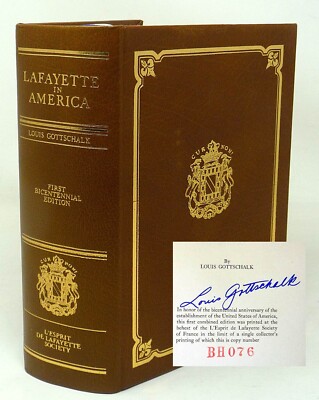 1975 Signed Leather Lafayette in America Ltd Ed Maps Military AmericanRevolution-image