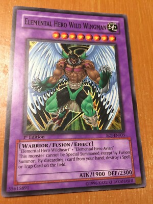 YUGIOH! Elemental Hero Wild Wingman EOJ-EN035 Super Rare 1st Edition NM-image