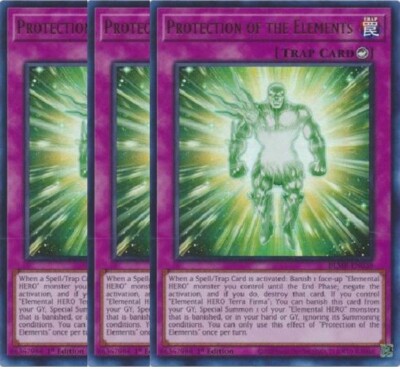 Yugioh - Protection of the Elements x 3 - 1st Edition Ultra Rare NM - Free Holo-image