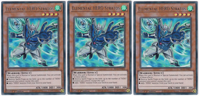 3x Elemental HERO Stratos - (BLC1-EN022 - 1st Ed - silver Ultra Rare) - NM-image