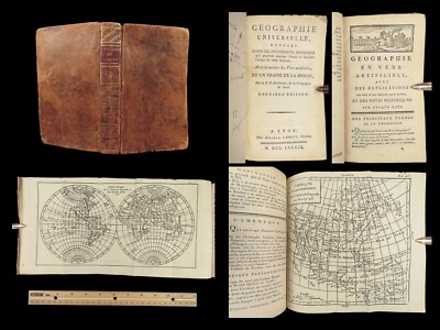 1789 Geography ATLAS 17 Maps Africa Italy Asia America California Buffier-image
