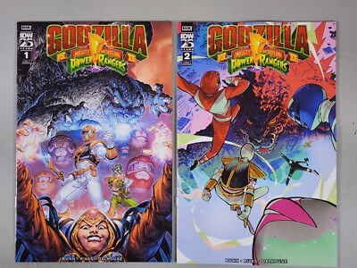 Godzilla vs. Mighty Morphin Power Rangers #1 & 2 (2024) Cover A IDW Comics-image