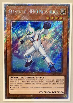 Yugioh! 1x Elemental HERO Neos Alius RA03-EN184 Platinum Secret Rare 1st Ed NM-image
