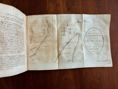 1785 History Revolution of South Carolina Vol 1 RAMSAY Fort Moultrie Folding MAP-image