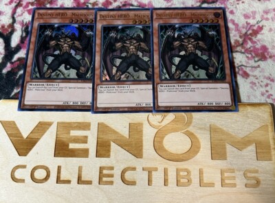 3x (M/NM) Destiny HERO - Malicious RA03-EN001 Ultra Rare 1st Edition YuGiOh-image
