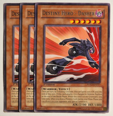 Yugioh x3 Destiny Hero - Dasher POTD-EN017 Rare 1st Edition-image
