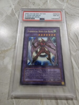 PSA 8 NM - MINT Elemental Hero Air Neos 1st STON Ultra Rare Yu-Gi-Oh 2007-image