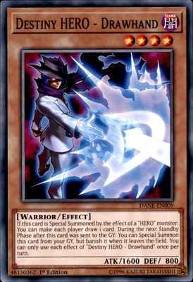 1st Ed Destiny HERO - Drawhand DANE-EN009 Yugioh-image