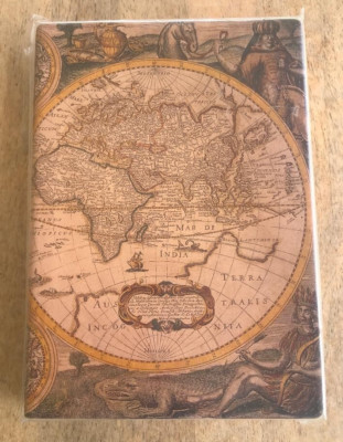 ANTIQUE MAP JOURNAL ~ LEATHER BOUND ~ TUSCANY HANDCRAFTED ~ RIBBON BOOKMARK-image
