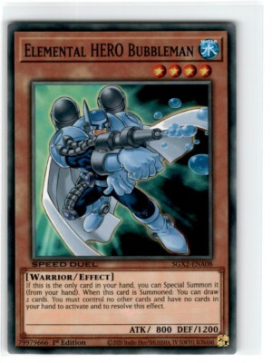 2020 Yu-Gi-Oh! Speed Duel Elemental Hero Bubbleman Common SGX2-ENA08 Moderately-image