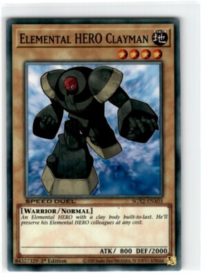 2020 Yu-Gi-Oh! Speed Duel Elemental Hero Clayman Common SGX2-ENA03 Moderately-image