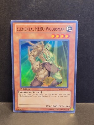 Yu-gi-oh! TCG Elemental Hero Woodsman LCGX-EN034 1st Edition Super Rare-image