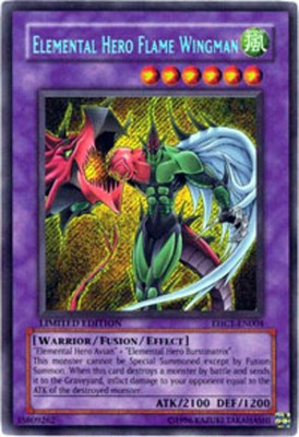 Elemental Hero Flame Wingman - EHC1-EN004 - Secret Rare - Limited Edition x1 Hea-image