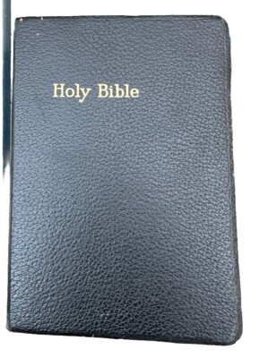 Holy Bible KJV American Bible Society Maps Black Genuine Leather King James-image