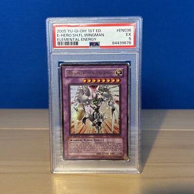 Elemental Hero Shining Flare Wingman EEN-EN036 Ultra Rare 1st Ed PSA 5 YuGiOh-image