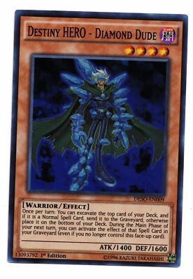 Yu-Gi-Oh Card: Destiny HERO Diamond Dude DESO-EN009 Super Rare 1st Edition! NM-image