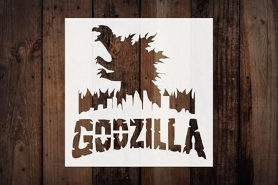 Godzilla Custom Cut Stencil 5.5x5.5 inch, for DIY Art Projects - DIY Art Crafts-image
