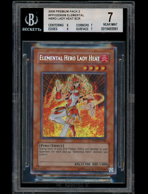 BGS 7 NEAR MINT PP02-EN008 Elemental Hero Lady Heat Secret Rare MISPRINT Yugioh-image