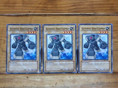 YUGIOH 3x Elemental Hero Clayman TLM-EN003 1st Edition Playset NM Card-image