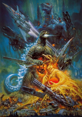 73579 Godzilla Mechagodzilla Fantasy Action Monster Wall Decor Print Poster-image