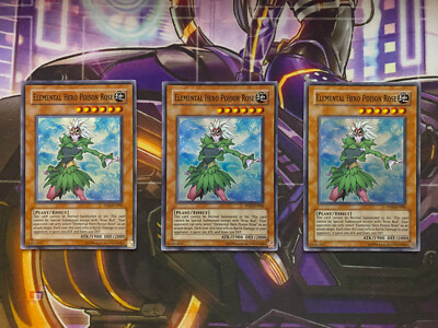 3x Elemental Hero Poison Rose - NM - PP02-EN006 - Super Rare - YuGiOh Playset x3-image