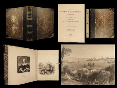 1843 Beauties of Bosphorus TURKISH Ottoman Empire Sultan Danube MAP Bartlett ART-image