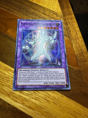 Elemental HERO Brave Neos SAST-EN035 Unlimited Edition Super Rare LP + BONUS-image