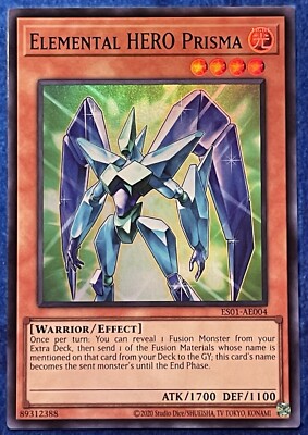 Yugioh Elemental Hero Prisma - Super Rare - ES01-AE004 - NM Asian English-image