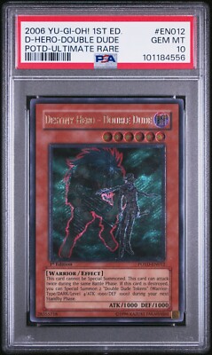 YUGIOH PSA 10 Destiny Hero Double Dude POTD-EN012 Ultimate Rare 1st Edition *556-image